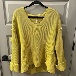 Free People Mustard Knit Top